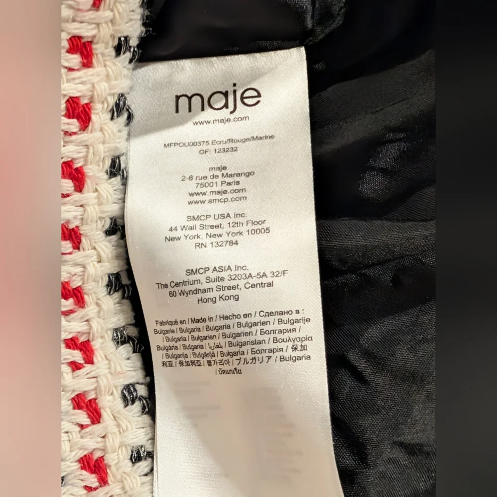 Maje Checked Cotton-Blend Tweed Jacket with Gold Crest Buttons - Picture 7 of 12